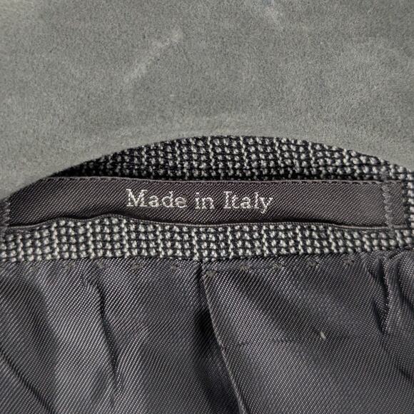 Gucci 48R Made in Italy Wool Blazer Gray Micro Check Triple Pocket Sport Coat - Picture 3 of 9